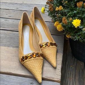 Cindy says Couture! Snakeskin Kitten-heel Pump